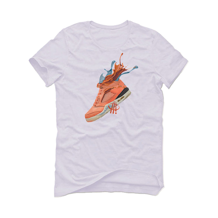 DJ Khaled x Air Jordan 5 “Crimson Bliss” White T-Shirt (Khaled splash)