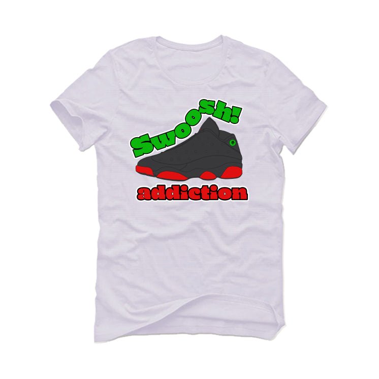 Jordan 13 Playoffs - White T-Shirt (swoosh addiction)