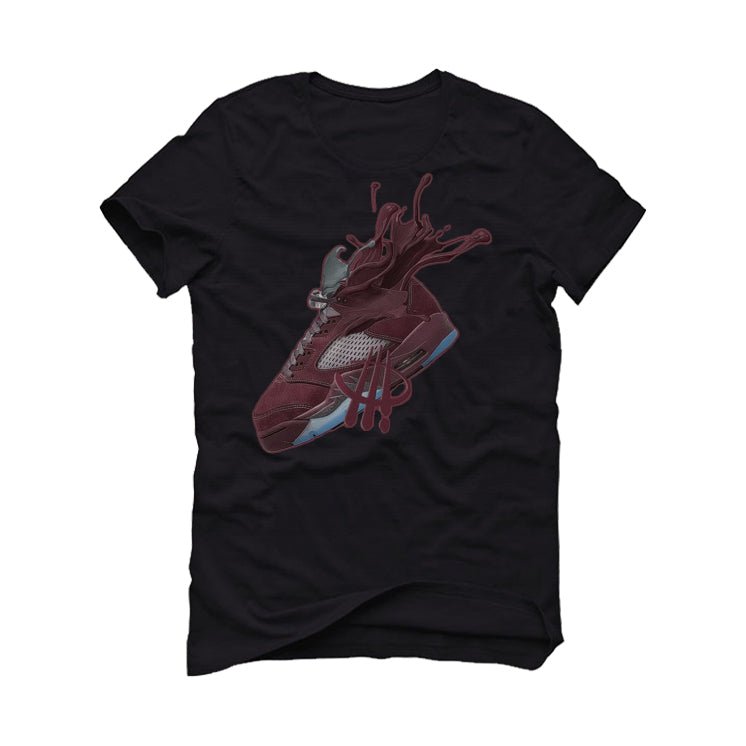 Air Jordan 5 “Burgundy” Black T-Shirt (SPLASH 5) product image 2