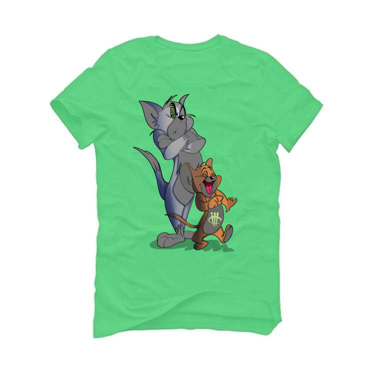 Air Jordan 5 Green Bean Synthetic T-Shirt (Tom n Jerry) product image 2