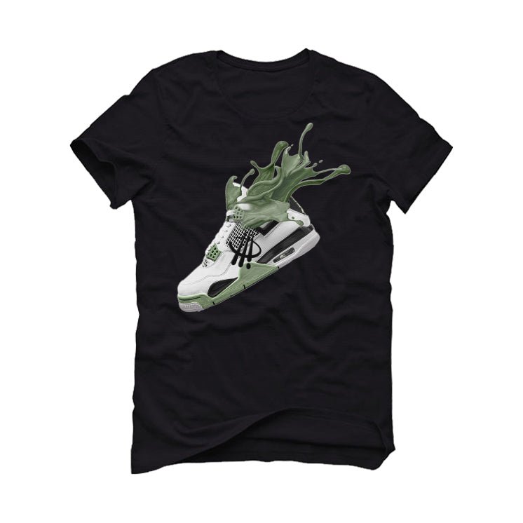 Air Jordan 4 Seafoam aka “Oil Green” - Black T-Shirt (SPLASH 4)