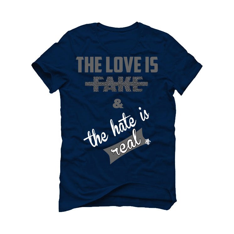 AIR JORDAN 3 “WHITE NAVY”| ILLCURRENCY Blue T-Shirt (Love product image 2