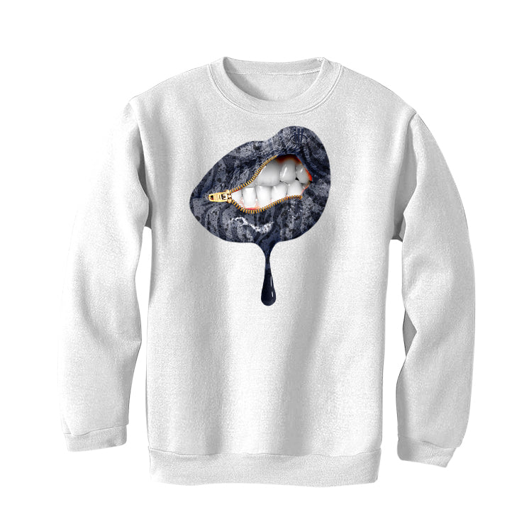 Air Jordan 4 “Midnight Navy” White T-Shirt (LIPS UNSEALED)