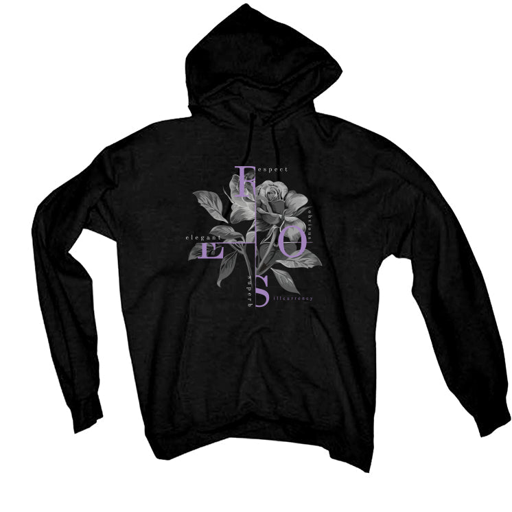 Air Jordan 7 GS “Barely Grape” Black T-Shirt (Roses)