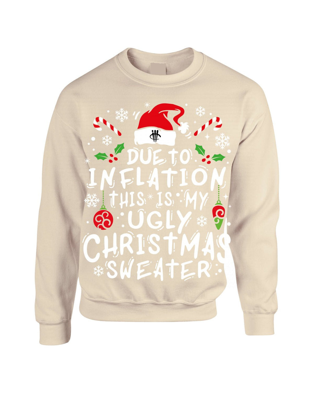 CHRISTMAS UGLY SWEATERS Tan T-Shirt Inflation) product image 3