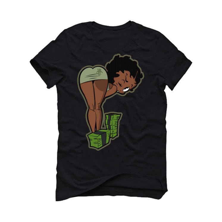 Air Jordan 4 Seafoam aka “Oil Green” - Black T-Shirt (BOO)
