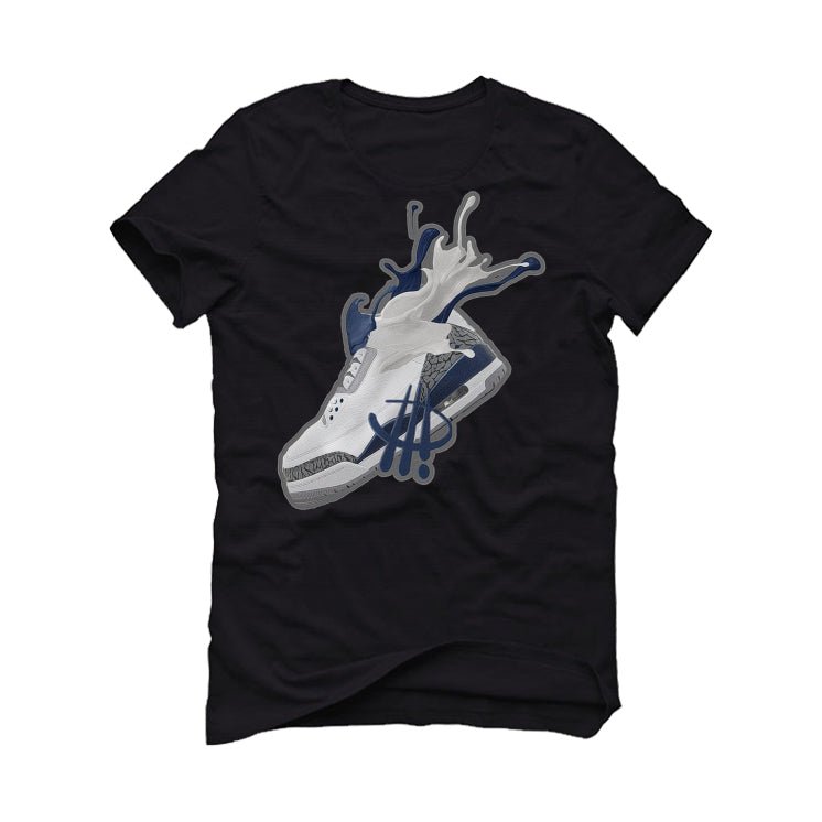 AIR JORDAN 3 “WHITE NAVY”| ILLCURRENCY Black T-Shirt product image 2