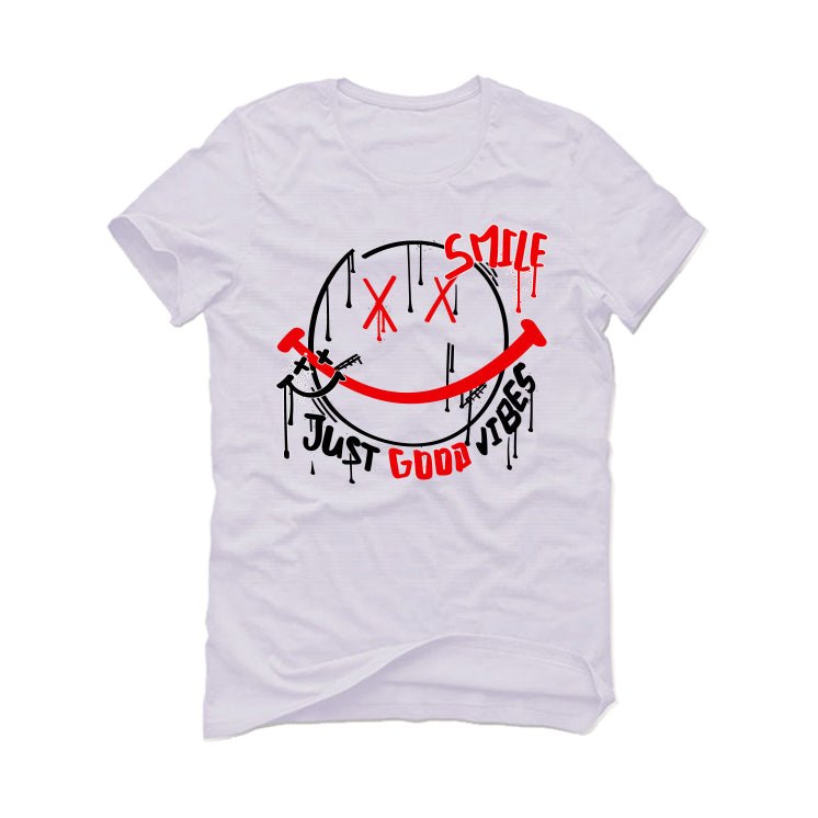 Air Jordan 4 "Red Cement" White T-Shirt (Smile)