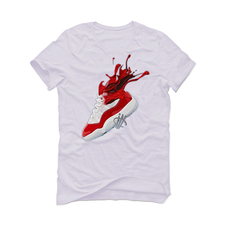 Air Jordan 11 “Cherry” White T-Shirt (SPLASH 11 RED)