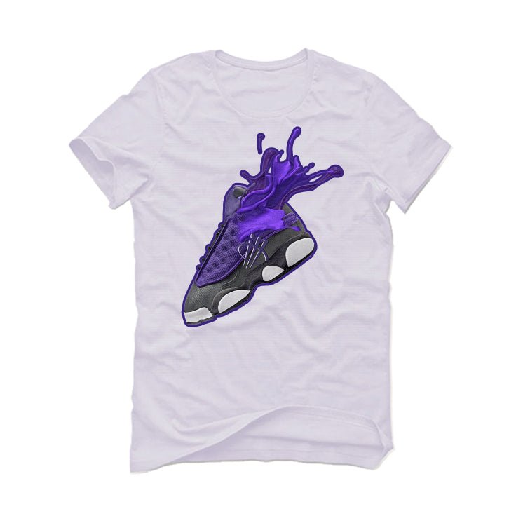 Air Jordan 13 Retro Purple Venom - White T-Shirt (SPLASH)