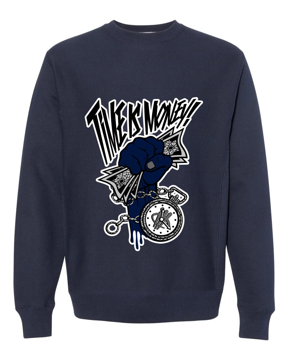 AIR JORDAN 3 “WHITE NAVY”| ILLCURRENCY Blue T-Shirt (Time product image 4