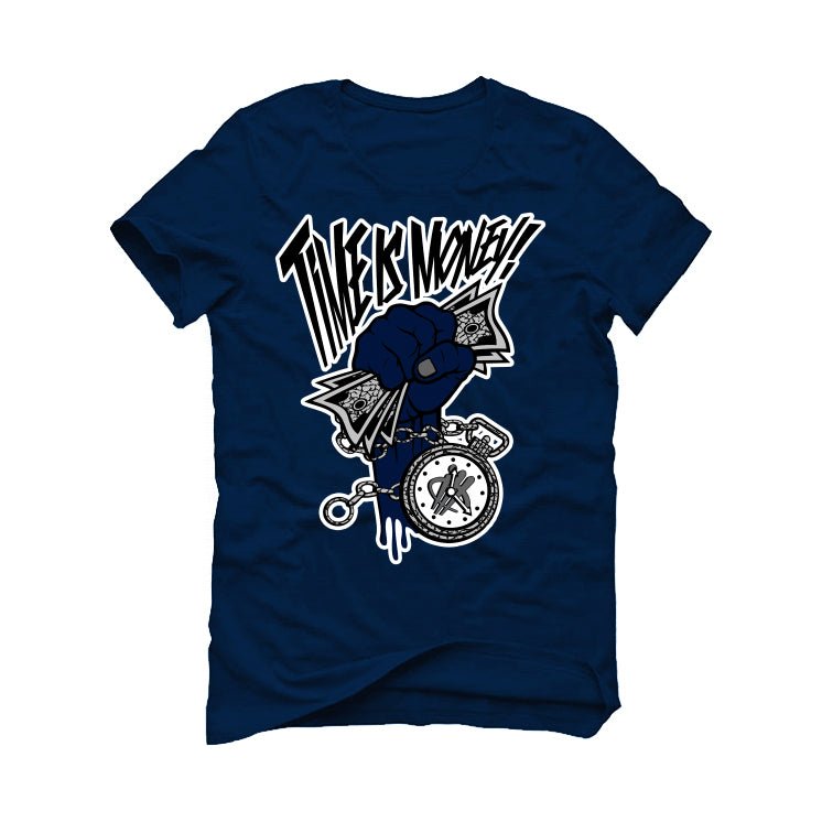 AIR JORDAN 3 “WHITE NAVY”| ILLCURRENCY Blue T-Shirt (Time product image 2