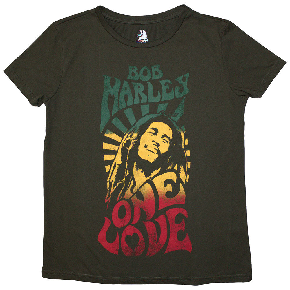 Bob Marley Ladies T-Shirt: One Love Gradient (Green) product image 1