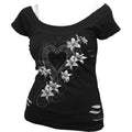 Spiral - PURE OF HEART - 2in1 White Ripped Top Black product image 1