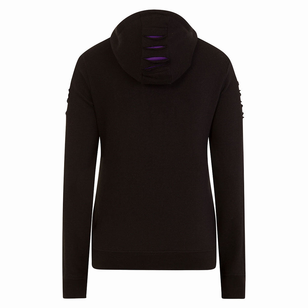 Spiral - CATTITUDE - Large Hood Ripped Hoody Purple-Black product image 2