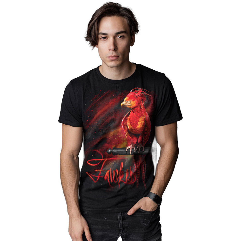 HARRY POTTER - FAWKES - Front Print T-Shirt Black product image 3
