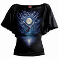 Spiral - WITCHCRAFT - Boat Neck Bat Sleeve Top Black product image 1
