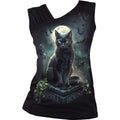 Spiral - SPELL BOUND - Gathered Shoulder Slant Vest Black product image 1