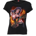 Spiral - ROCKING THE DEAD - Boatneck Cap Sleeve Top Black