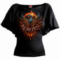 Spiral - ASHES REBORN - Boat Neck Bat Sleeve Top Black product image 1