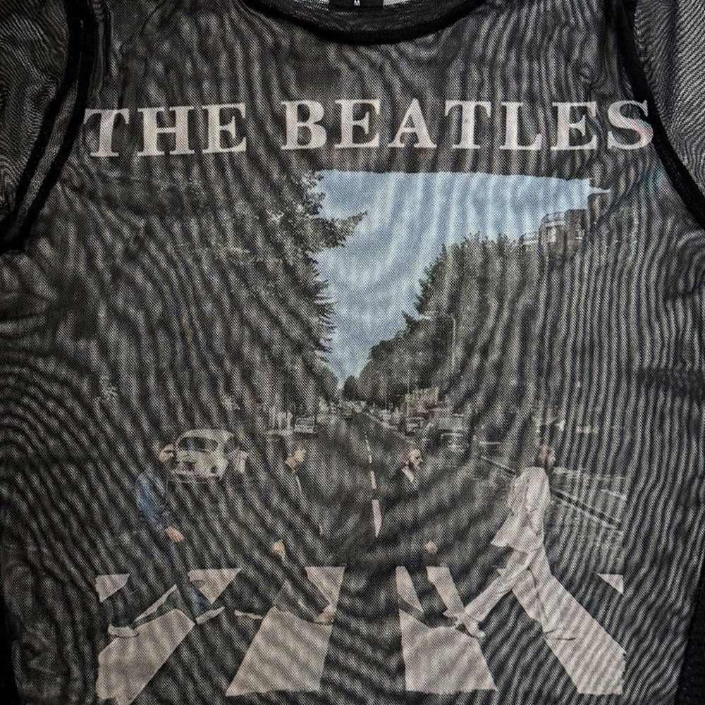 The Beatles Abbey Road And Logo Mesh Crop Top product image 2