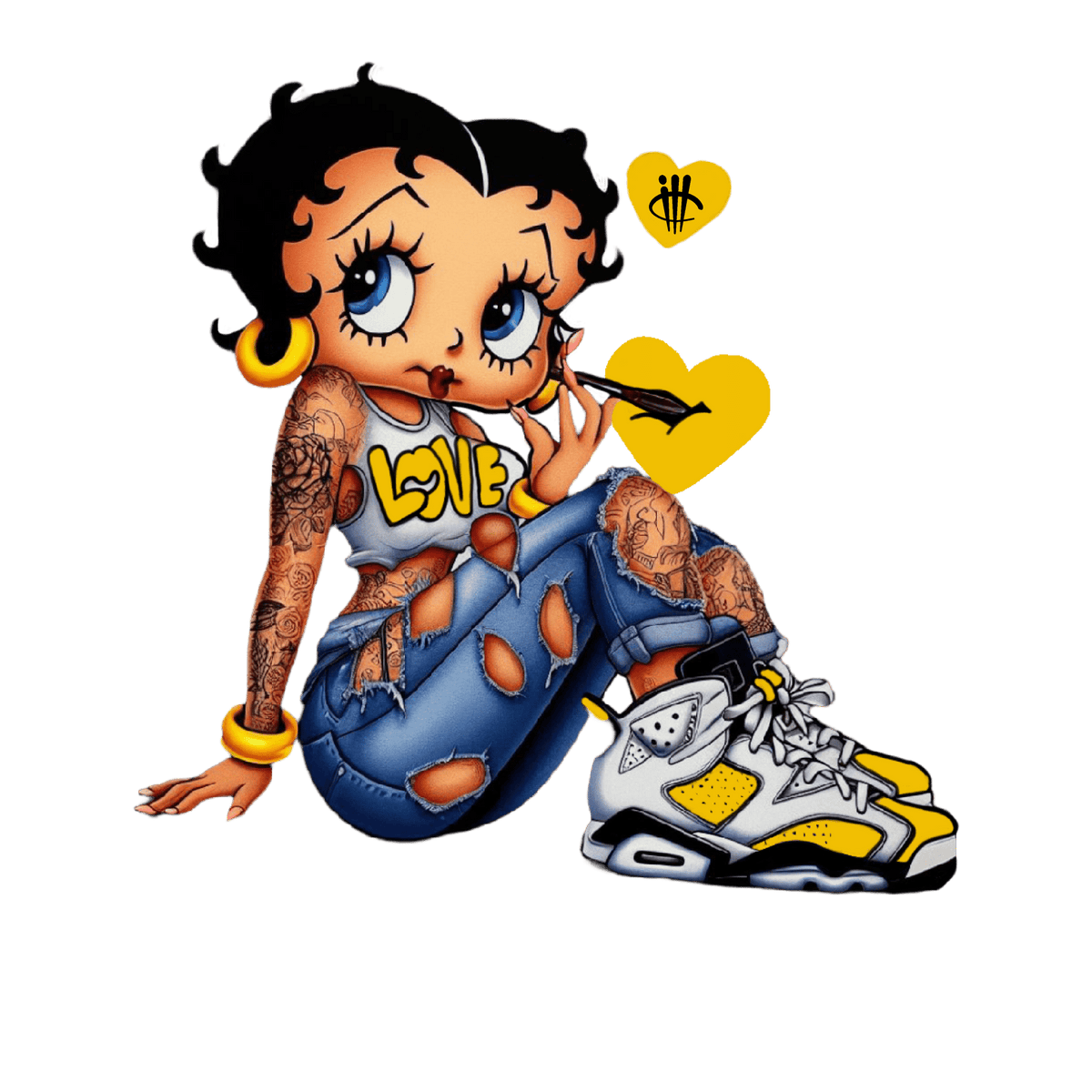 Air Jordan 6 Yellow Ochre | illcurrency White T-Shirt (love) product image 1