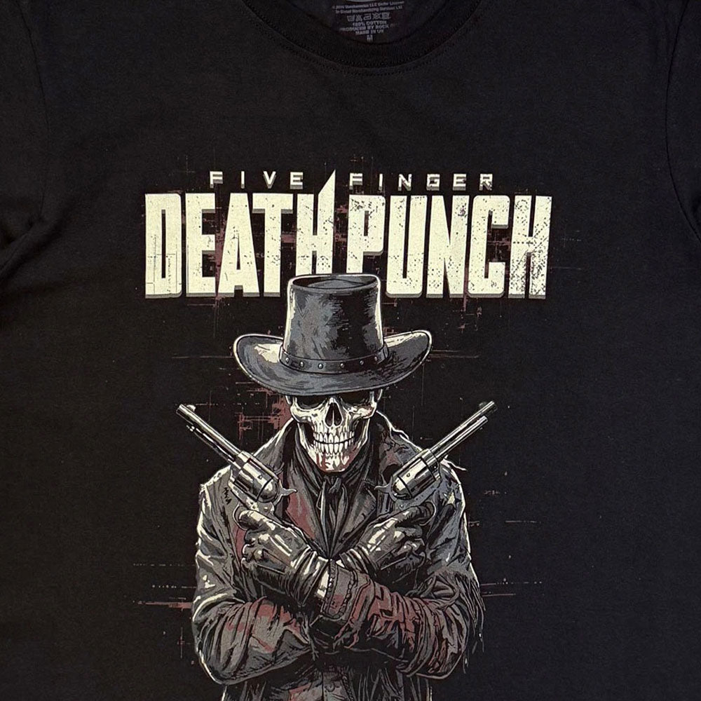 Five Finger Death Punch Crossed Pistols Full Colour T Shirt product image 2