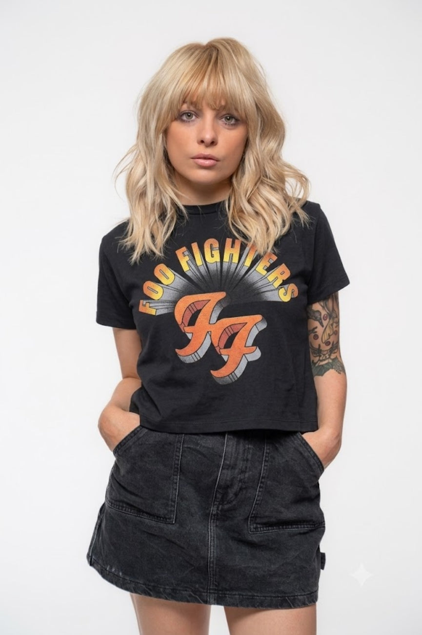 Foo Fighters Retro Rock Emblem Crop Top product image 1