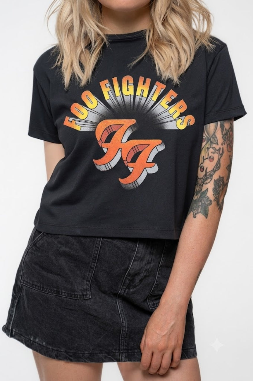 Foo Fighters Retro Rock Emblem Crop Top product image 3