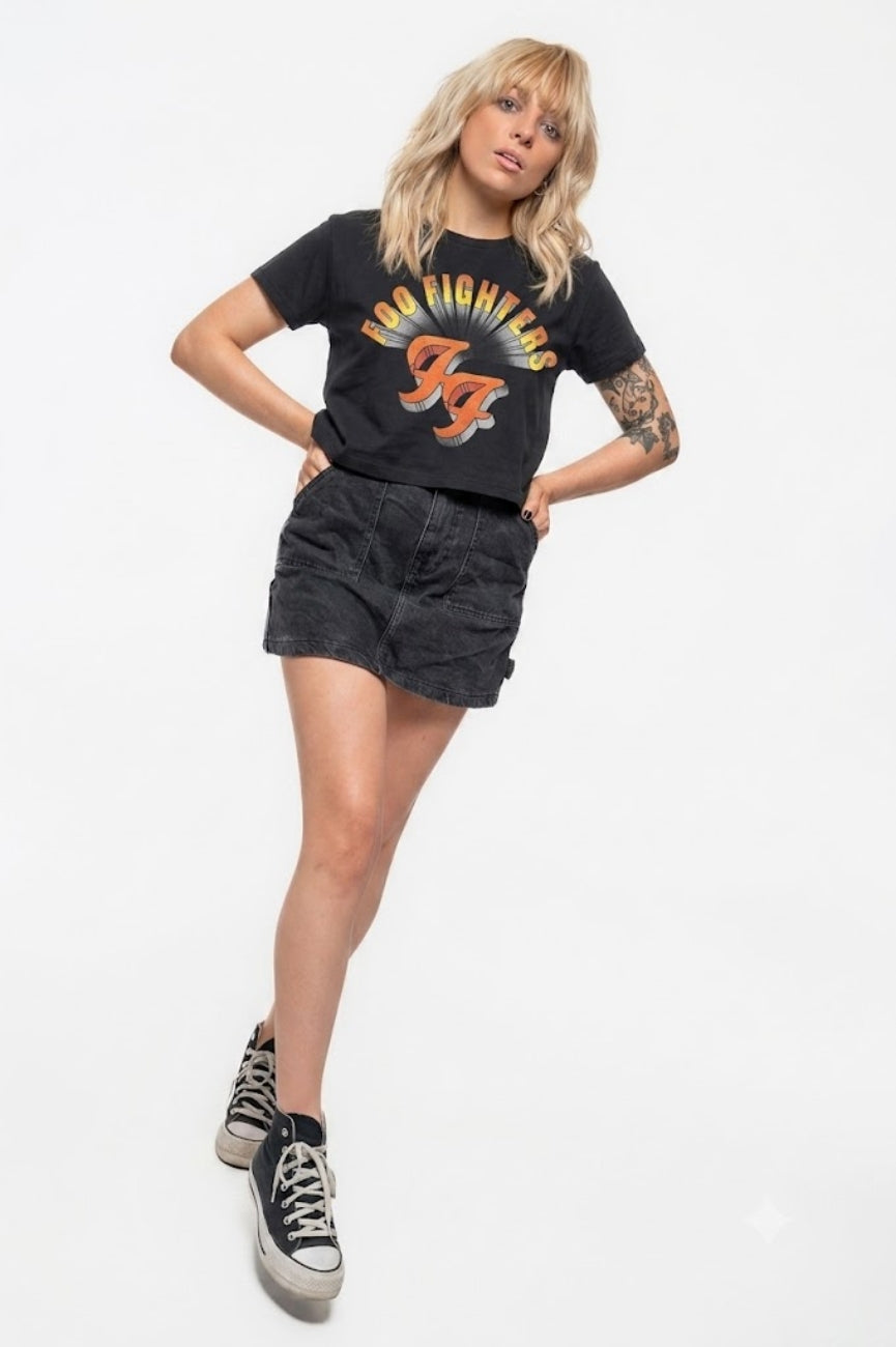 Foo Fighters Retro Rock Emblem Crop Top product image 5