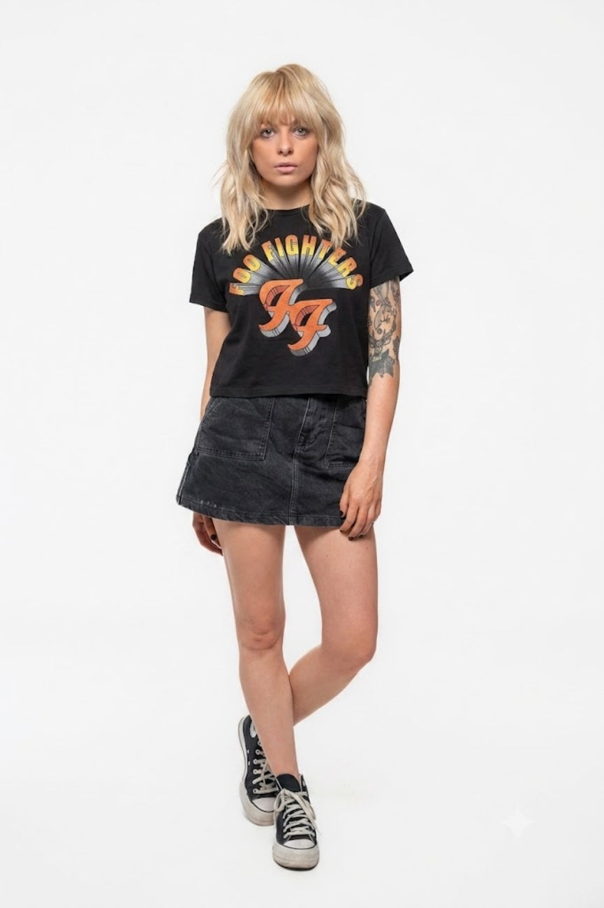 Foo Fighters Retro Rock Emblem Crop Top product image 2