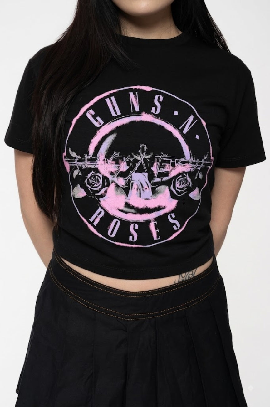 Guns N Roses Pink Bullet Band Logo Crop Top product image 3