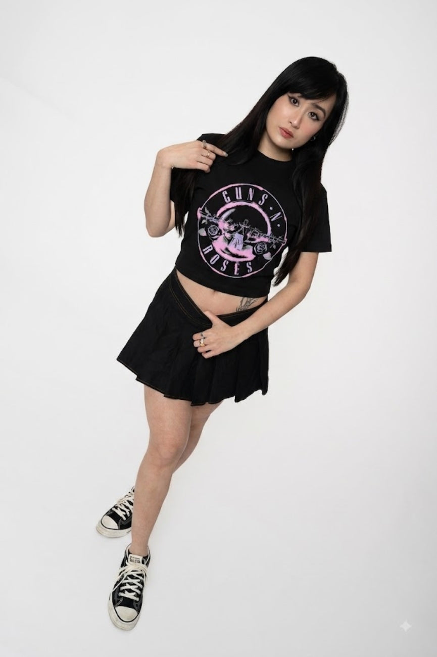 Guns N Roses Pink Bullet Band Logo Crop Top product image 5