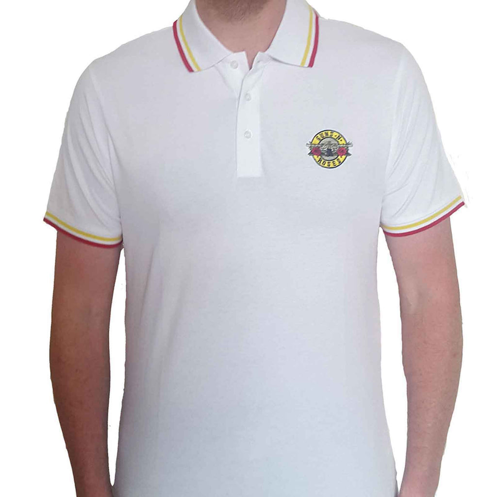 Guns N' Roses Unisex Polo Shirt: Classic Logo (White) product image 1