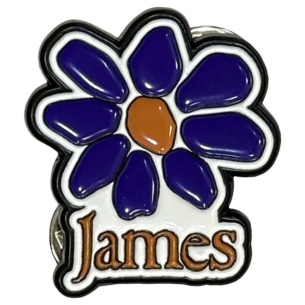 James Band Logo Purple Daisy Pin Badge