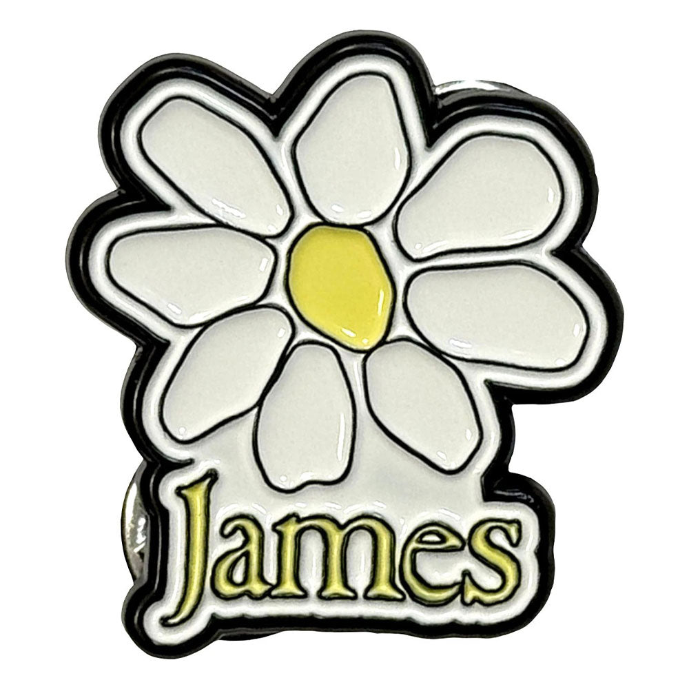 James Band Logo White Daisy Pin Badge