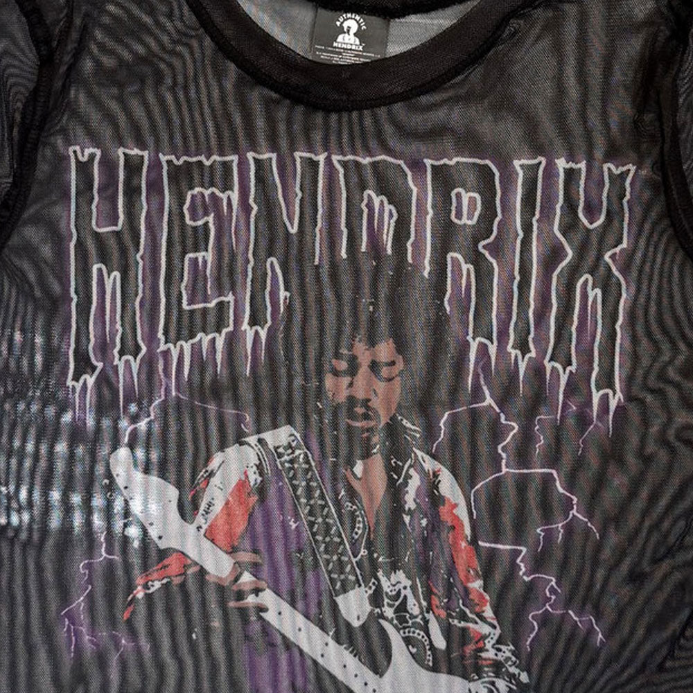 Jimi Hendrix Lightning Sknny Fit Mesh Crop Top product image 2