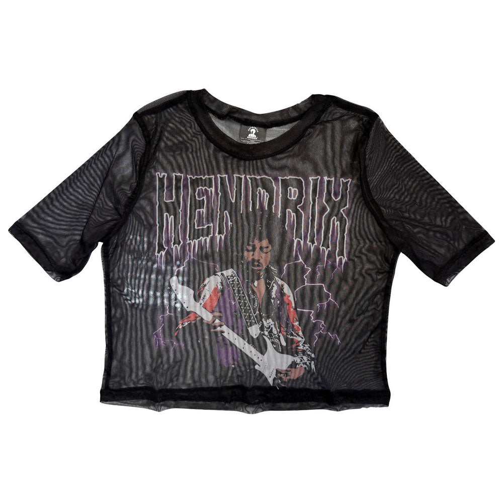 Jimi Hendrix Lightning Sknny Fit Mesh Crop Top product image 1