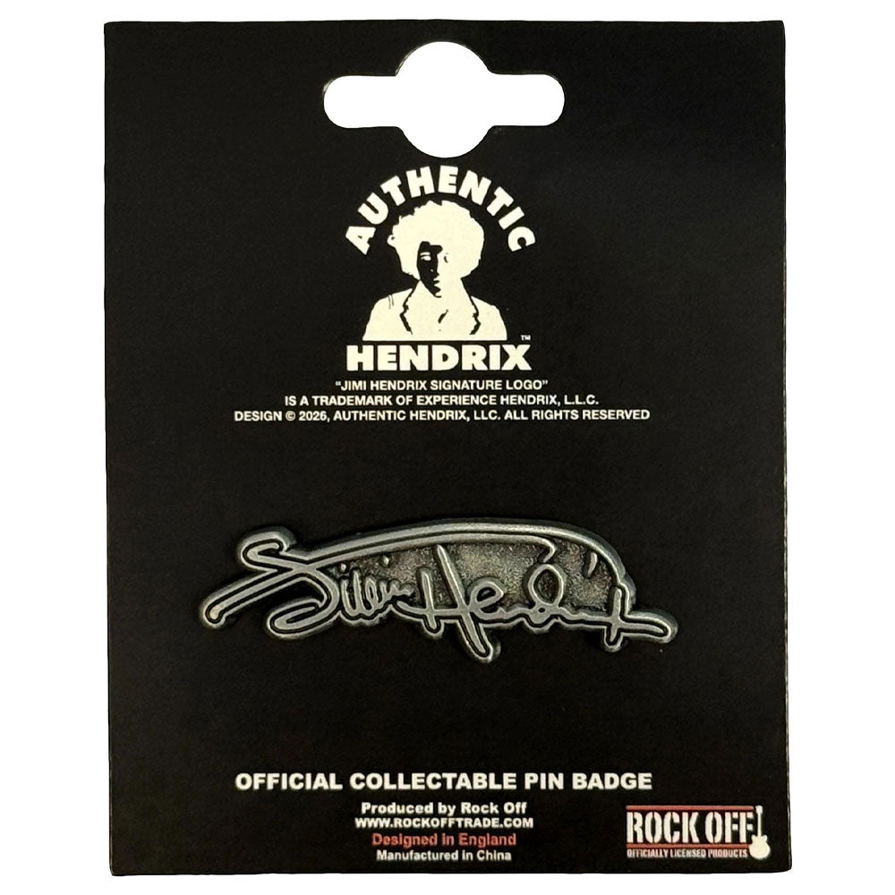 Jimi Hendrix Signature Logo Pin Badge