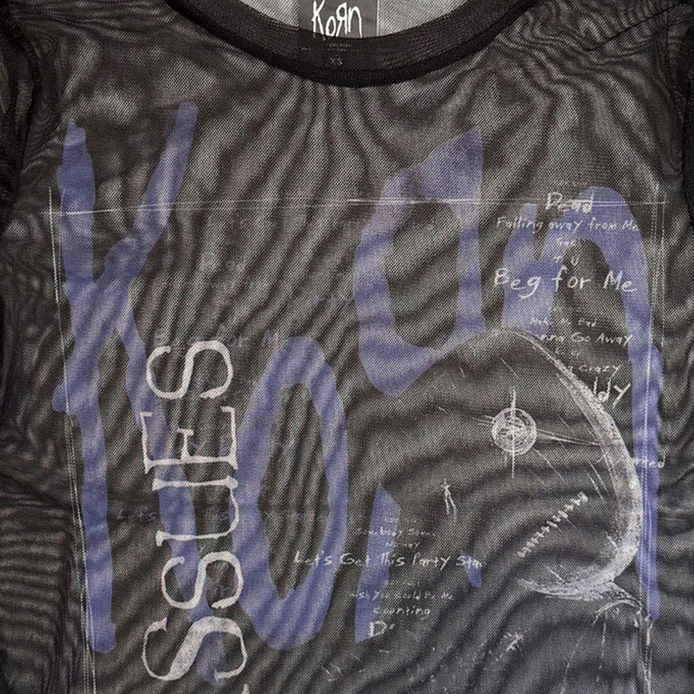 Korn Issues Boxed band Logo Mesh Crop Top product image 2