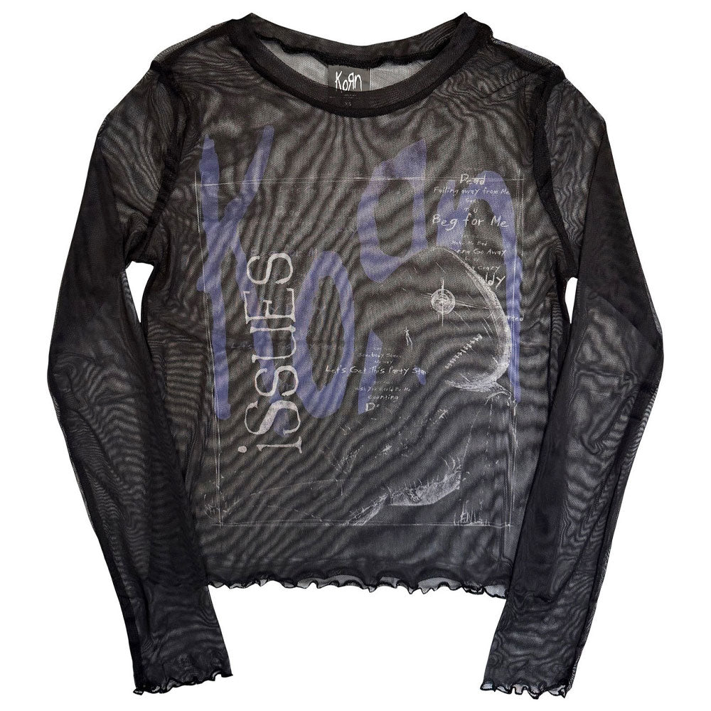 Korn Issues Boxed band Logo Mesh Crop Top product image 1