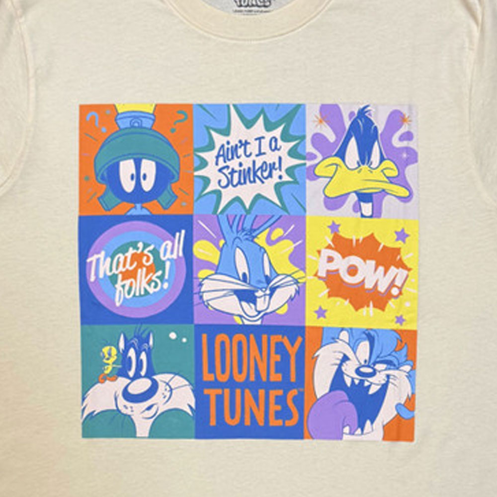 Looney Tunes Thats All Folks Grid Pastel T Shirt product image 2