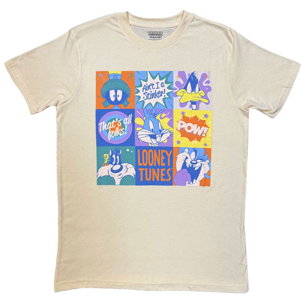 Looney Tunes Thats All Folks Grid Pastel T Shirt product image 1