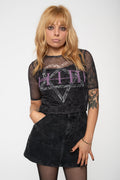 HIM Heartagram And Logo Mesh Crop Top product image 1