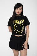 Nirvana Yellow Grunge Face Crop Top product image 1