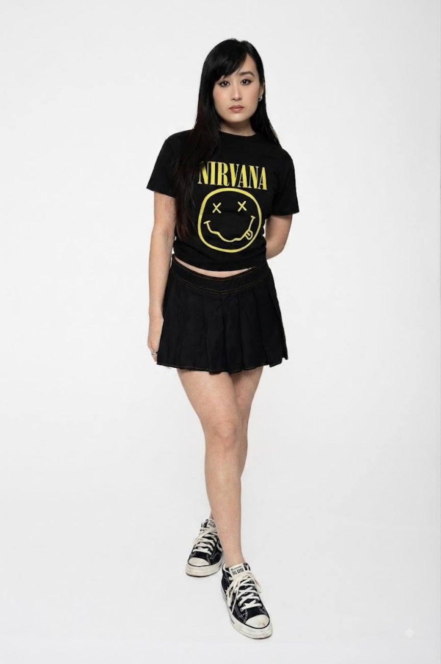 Nirvana Yellow Grunge Face Crop Top product image 2