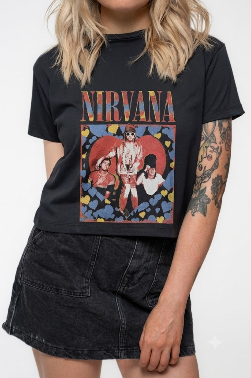 Nirvana Heart Band Logo Crop Top product image 3