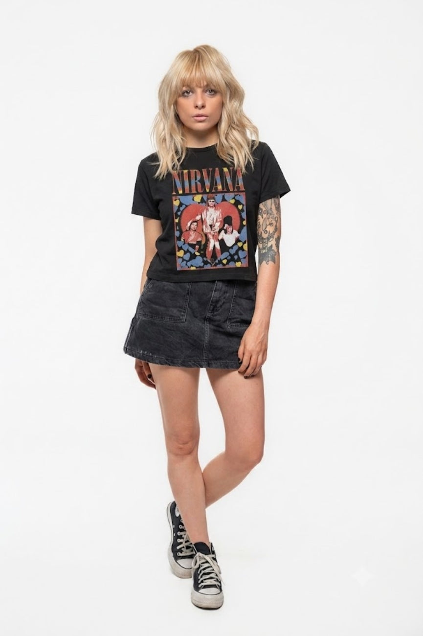 Nirvana Heart Band Logo Crop Top product image 2
