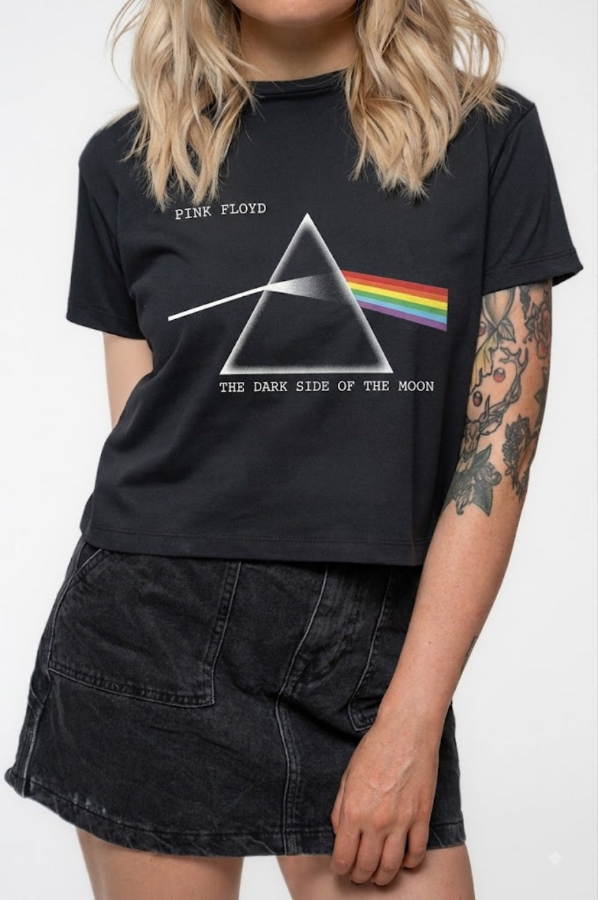 Pink Floyd Dark Side Of The Moon Courier Crop Top product image 3