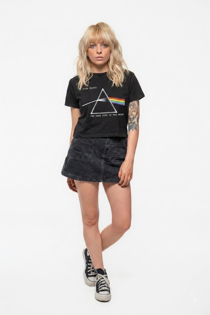 Pink Floyd Dark Side Of The Moon Courier Crop Top product image 2